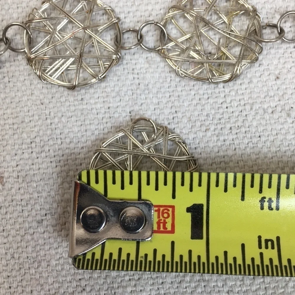 Silver wire wrap Bracelet and pendant set